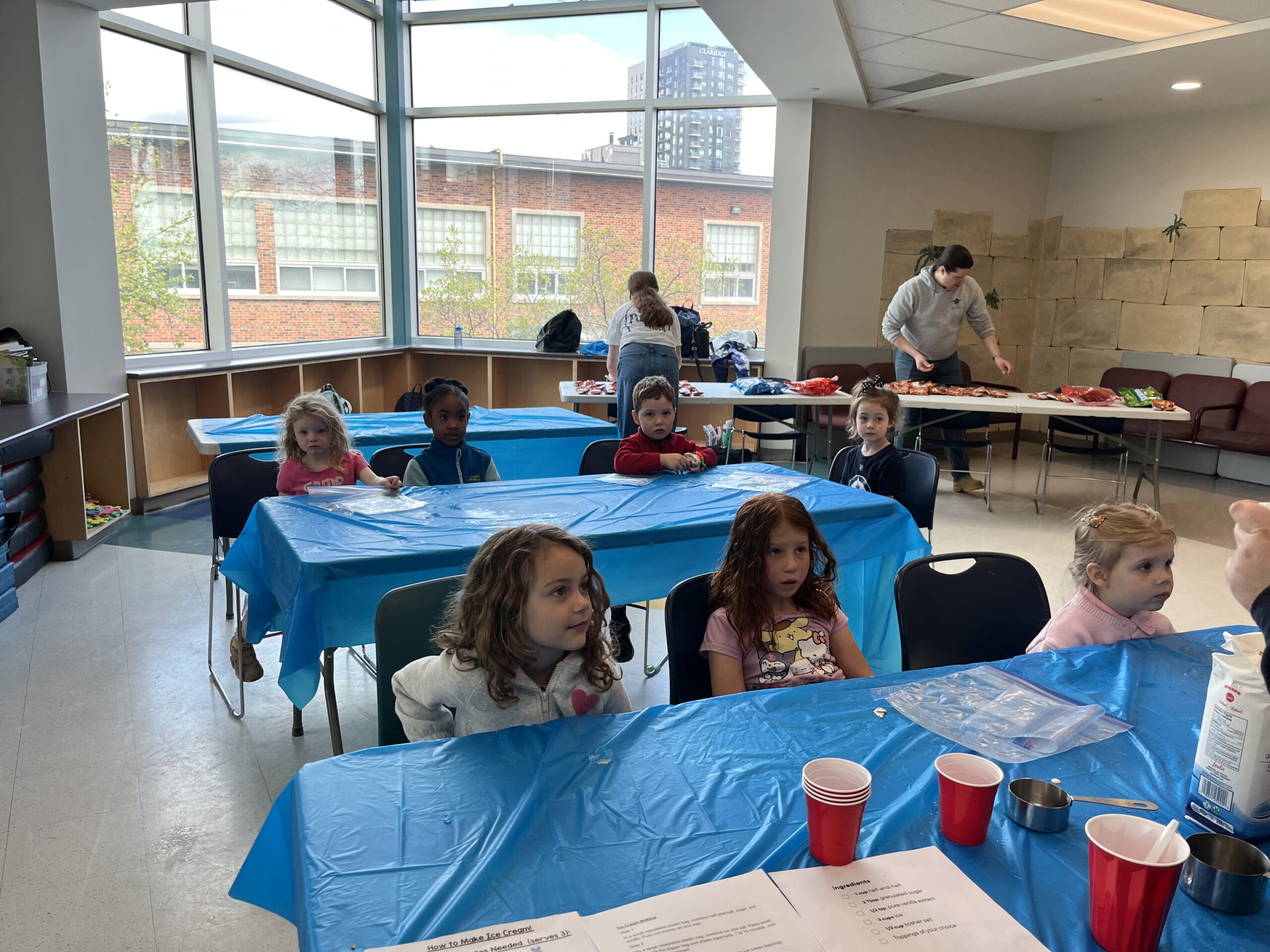 Sha’arim students gathered for a hands-on group activity