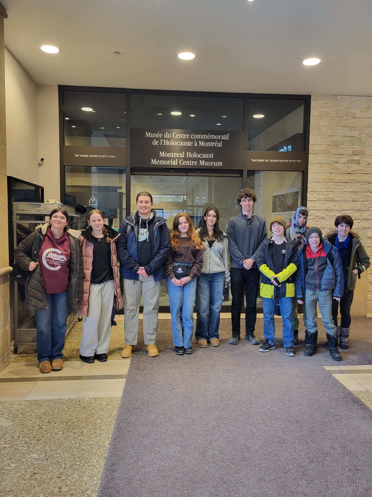 TeenShemet students visiting the Montreal Holocaust Museum
